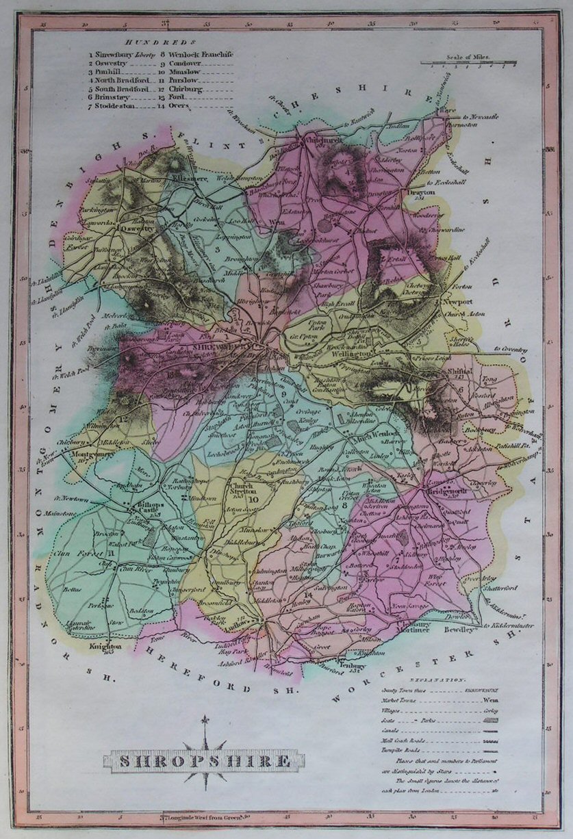 Map of Shropshire - Wallis